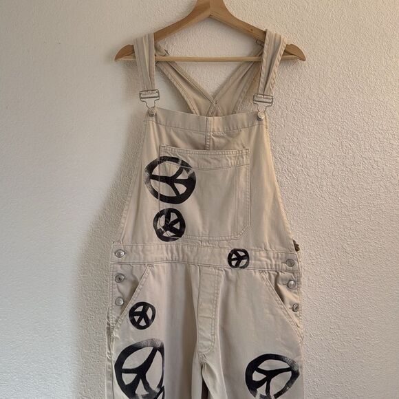 Free People Ziggy Overalls Peace Sign - Picture 9 of 15